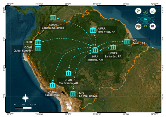 Rede colaborativa para a construção de herbários espectrais da Amazônia.